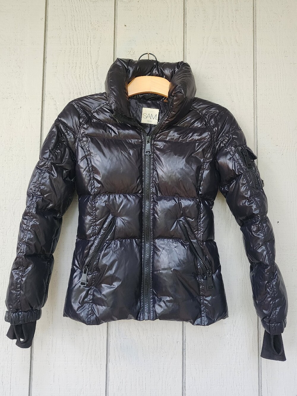 SAM. Girls Freestyle Goose Down Puffer Jacket Jet Black Size 14